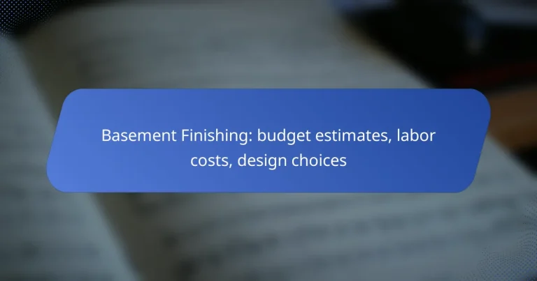 Basement Finishing: budget estimates, labor costs, design choices