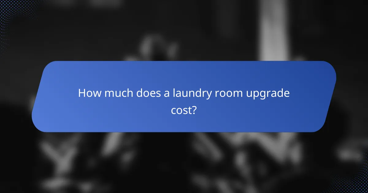 How much does a laundry room upgrade cost?